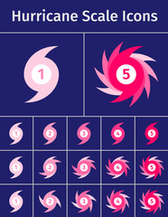 Set of hurricane scale icons