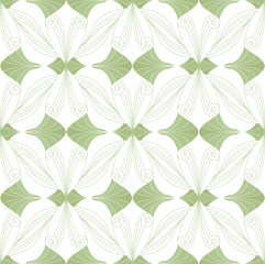 Vector floral damask seamless pattern. Elegant abstract art nouveau background. Classic flower motif texture.