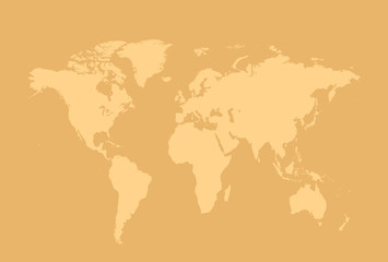Fototapeta na wymiar World map cream background