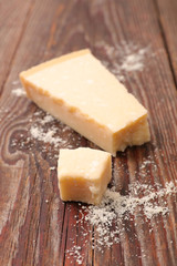 parmesan on wood background