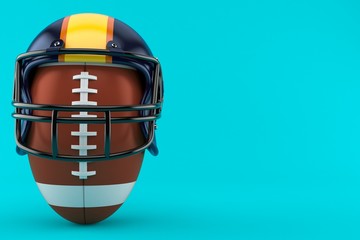 Football helmet with rugby ball