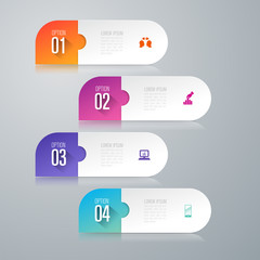 Infographics design vector and business icons with 4 options.
