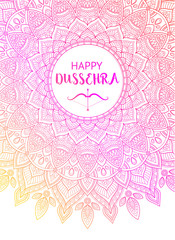 Happy Dussehra background decorated with ornamental floral mandala