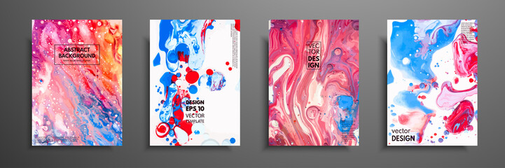 Mixture of acrylic paints. Liquid marble texture. Fluid art. Applicable for design cover, presentation, invitation, flyer, annual report, poster and business card, desing packaging. Modern artwork. © Mirror Flow