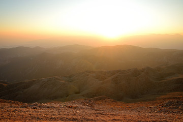 Fototapeta na wymiar sunset in the mountains of Turkey