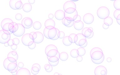 Light pastel colored background with pink bubbles. Wallpaper, texture pink balloons. 3D illustration