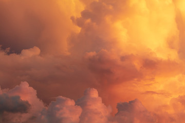 Beautiful clouds in the sky at sunset