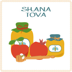 Jewish new year holiday banner designon an isolated background