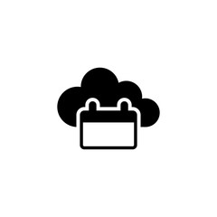 Cloud Calendar. Flat Vector Icon illustration. Simple black symbol on white background. Cloud Calendar sign design template for web and mobile UI element