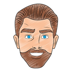 Man face with beard pop art cartoon vector illustration graphic design