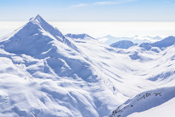 The mountain range in Saas Fee, Switzerland
