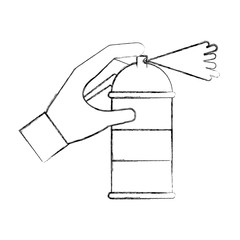 spray canister in the hand creative
