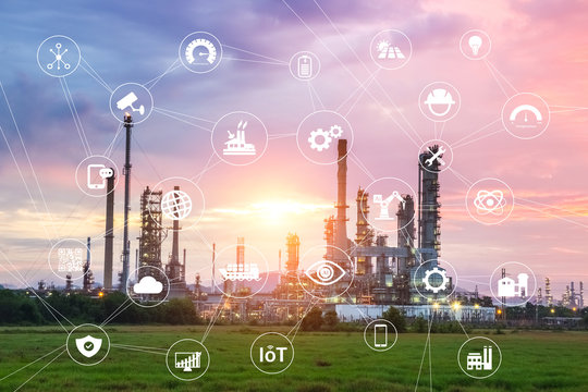 The Industry 4.0 with icon.