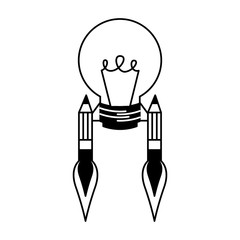 bulb idea pencil rocket launch creativity