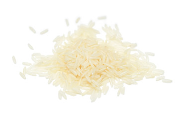Jasmine rice on white background - isolated