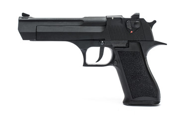 automatic pisto, handgun.l on a white background