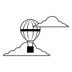 hot air balloon basket flying in the sky