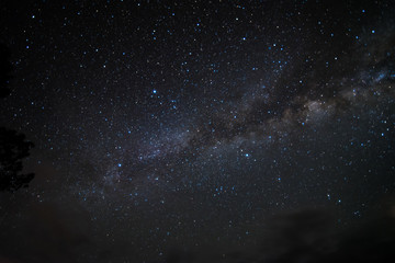 Night sky stars with milky way on mountain background