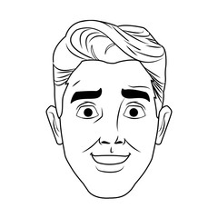 Man face pop art cartoon vector illustration graphic design