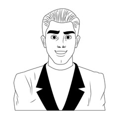 Businessman profile pop art cartoon vector illustration graphic design