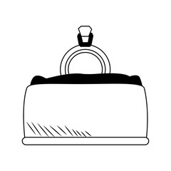 Wedding ring inside box vector illustration graphic design