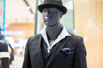 luxury suit in shopping mall