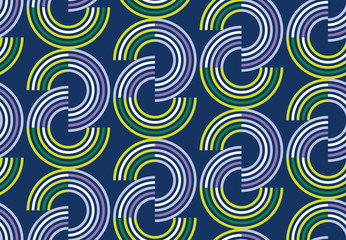 Round vintage geometric seamless pattern