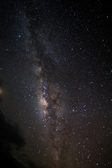Night sky stars with milky way on mountain background