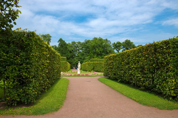 Catherine park.Tsarskoye Selo is a former Russian residence of the imperial family and visiting nobility 24 km south from the center of St. Petersburg