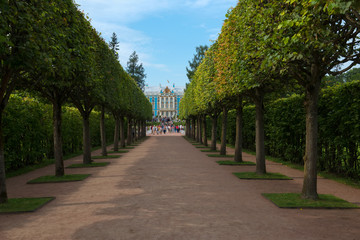 Catherine park.Tsarskoye Selo is a former Russian residence of the imperial family and visiting nobility 24 km south from the center of St. Petersburg