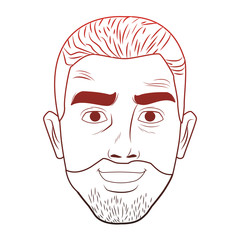 Man afro face with beard pop art cartoon vector illustration graphic design