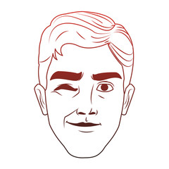 Man face eyewink pop art cartoon vector illustration graphic design