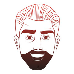 Man face with beard pop art cartoon vector illustration graphic design