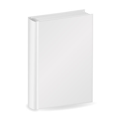 Blank vertical cover of the book. Isolated on white background. 3D Mockup to display your design. Vector