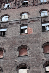 Fototapeta premium facade of old house in rome italy