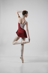Ballerina in red suits