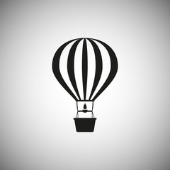 Obraz premium Hot air balloon. Icon on isolated background. The concept of vacation, travel. Template design. Vector illustration for your ideas.