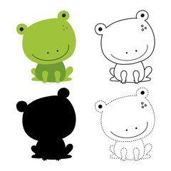 frog worksheet vector design