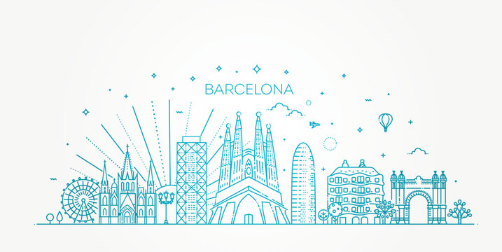 Barcelona skyline, Spain