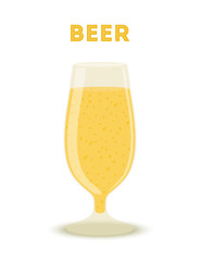 6045826 Vector golden beer in glass. Alcohol baverage