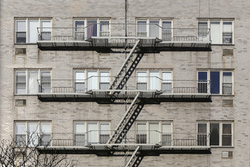 Apartment block with fire escape