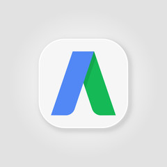 Adwords logo flat icon on a gray background