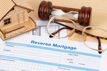 Reverse mortgage application form, financial concept