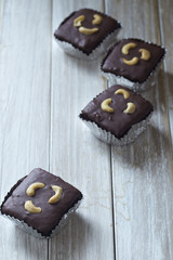 Chocolate brownies with cashew