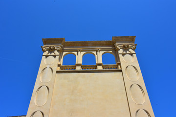 Italy, Lecce, 3 June 2018, the Sedile, an imposing 16th century cubic palace with an ogival arch...