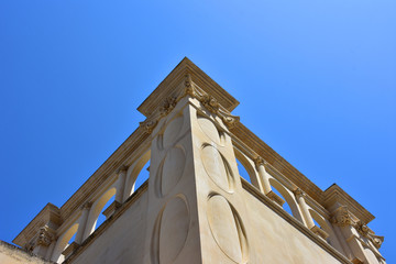 Italy, Lecce, 3 June 2018, the Sedile, an imposing 16th century cubic palace with an ogival arch and a refined loggia located in place san Oronzo