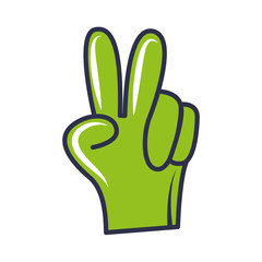 hand peace and love sign