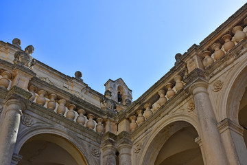 Italy, Lecce, Duomo square,  in Baroque style, bell tower, view and architectural details.