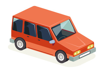 Isometric car vehicle transport icon design stylish retro flat design vector illustration
