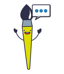 paint brush kawaii character